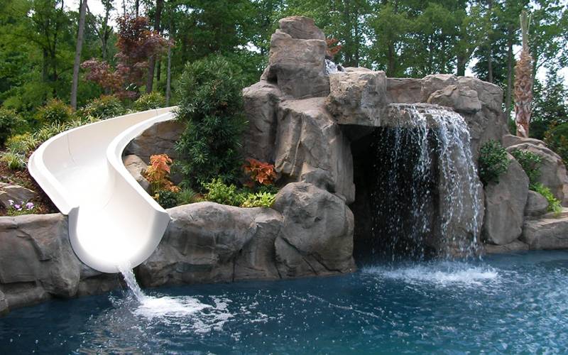 NJ Custom Designed Swimming Pool Slides and Water Features for